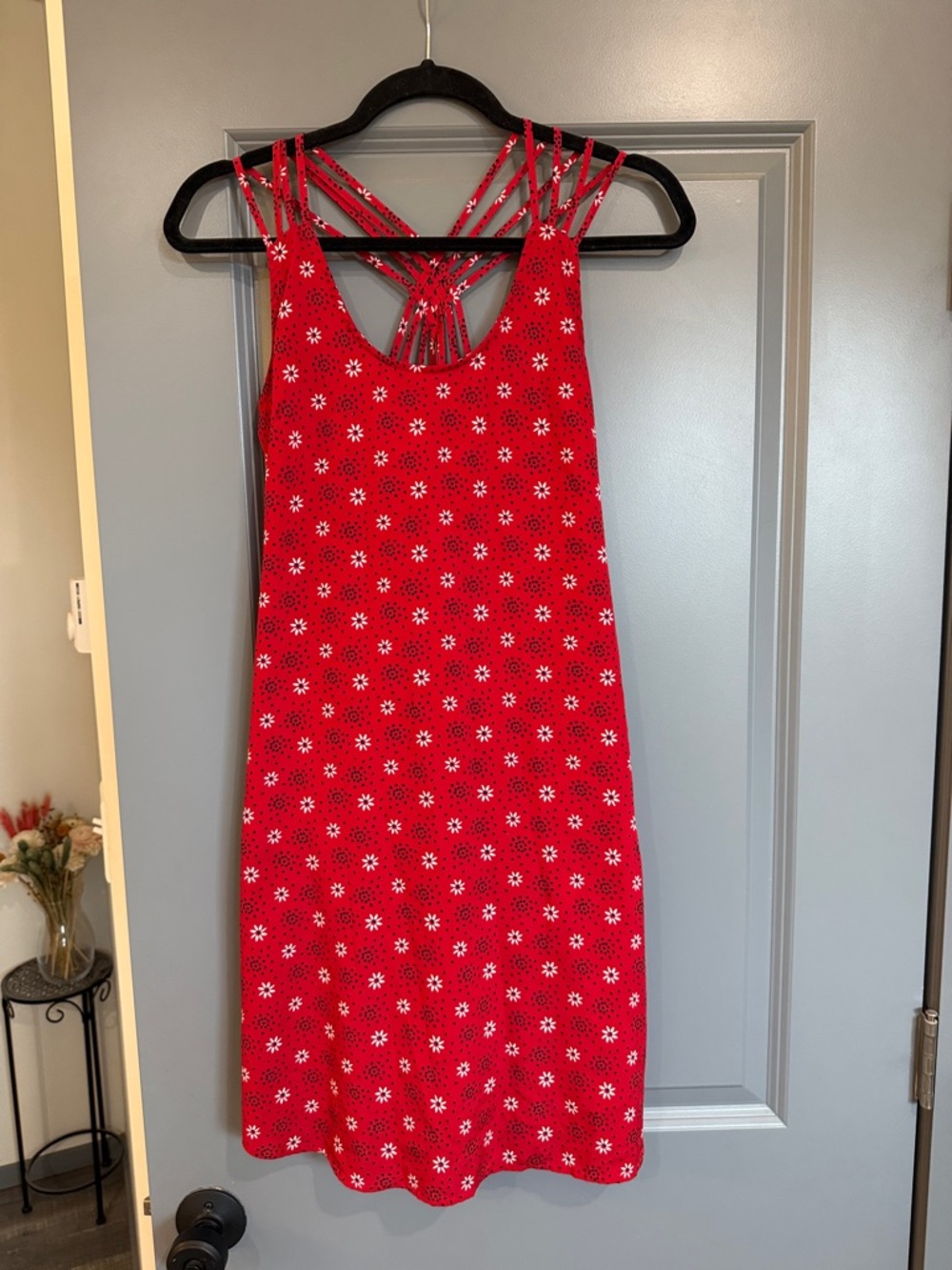 Mountain Khakis Red Floral Strappy Mini Dress